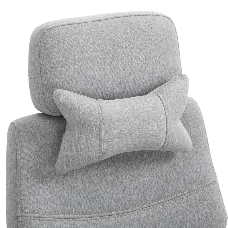 Ergonomic Home Office Chair 360° Swivel with Footrest Height Adjustable Grey 7
