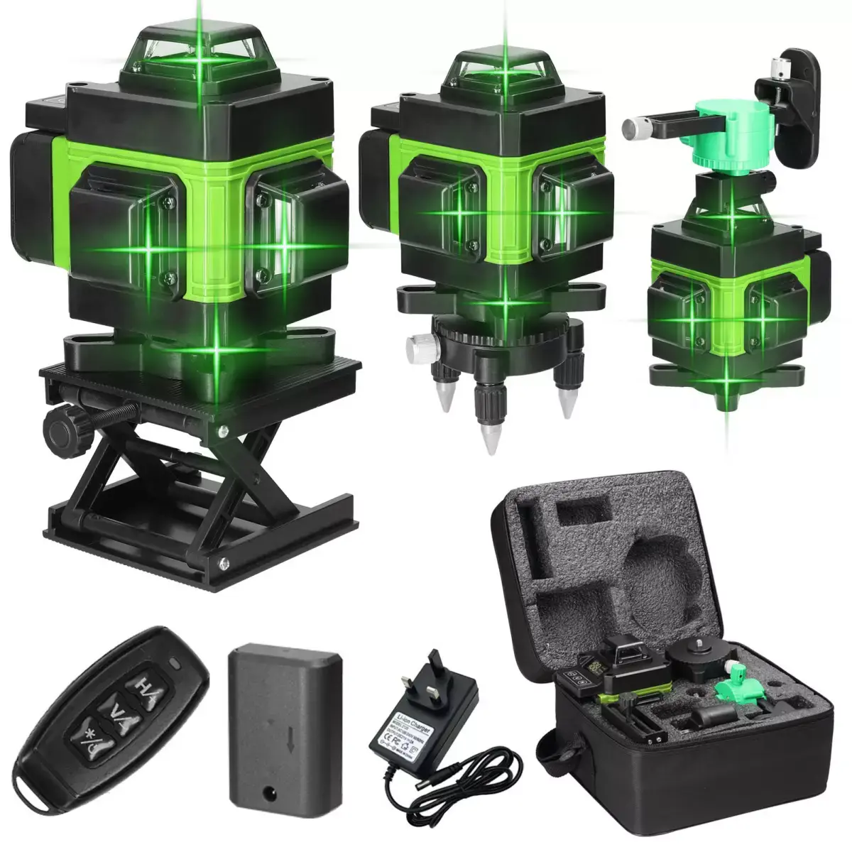 2024 4D 16 Lines Laser Level 360° Green Auto Self Leveling Rotary Cross Measure