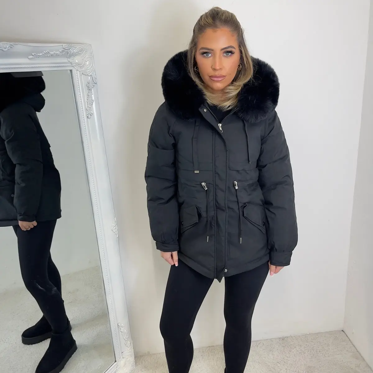 Fur hood padded jacket, Size M to XXL, Women padded jacket, Winter Padded Jacket, Ladys Winter Jacket