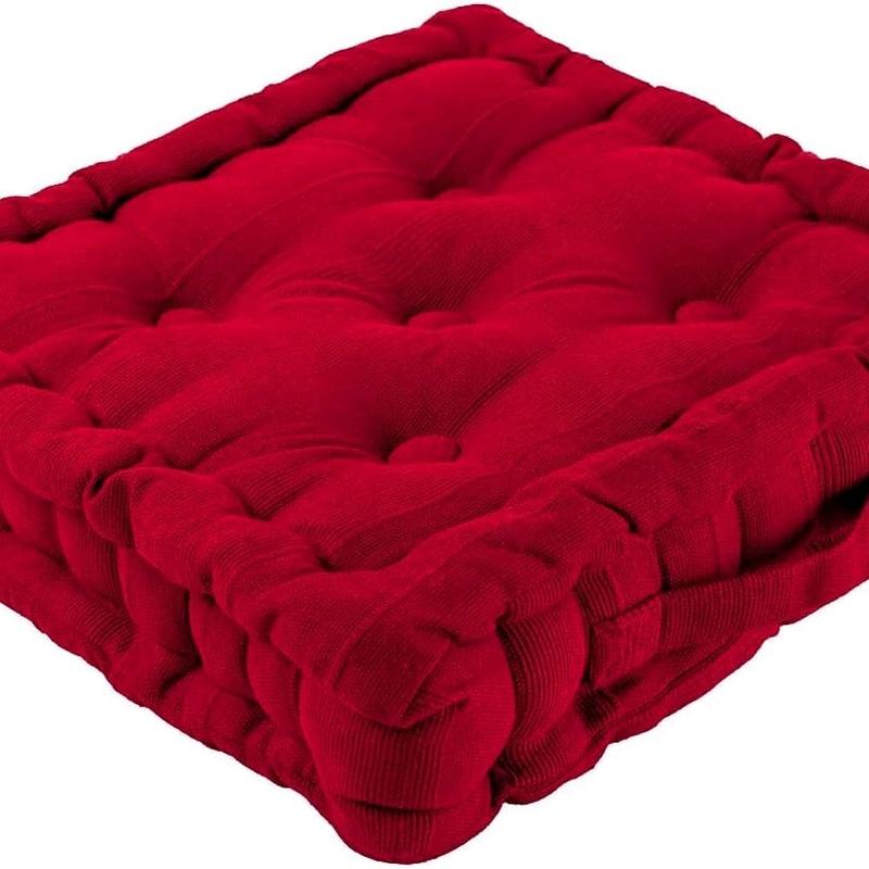 100 % Cotton Booster Cushion 10 Colours Thick Chunky Seat Pad Soft Fabric 1