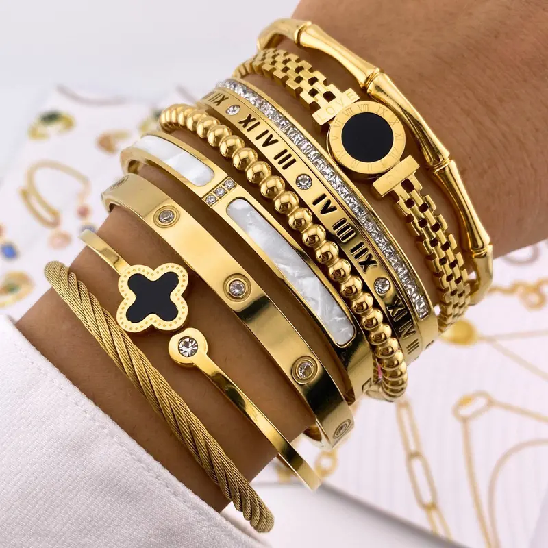18K gold plated Stainless steel bracelet, Intensity(88139) 1