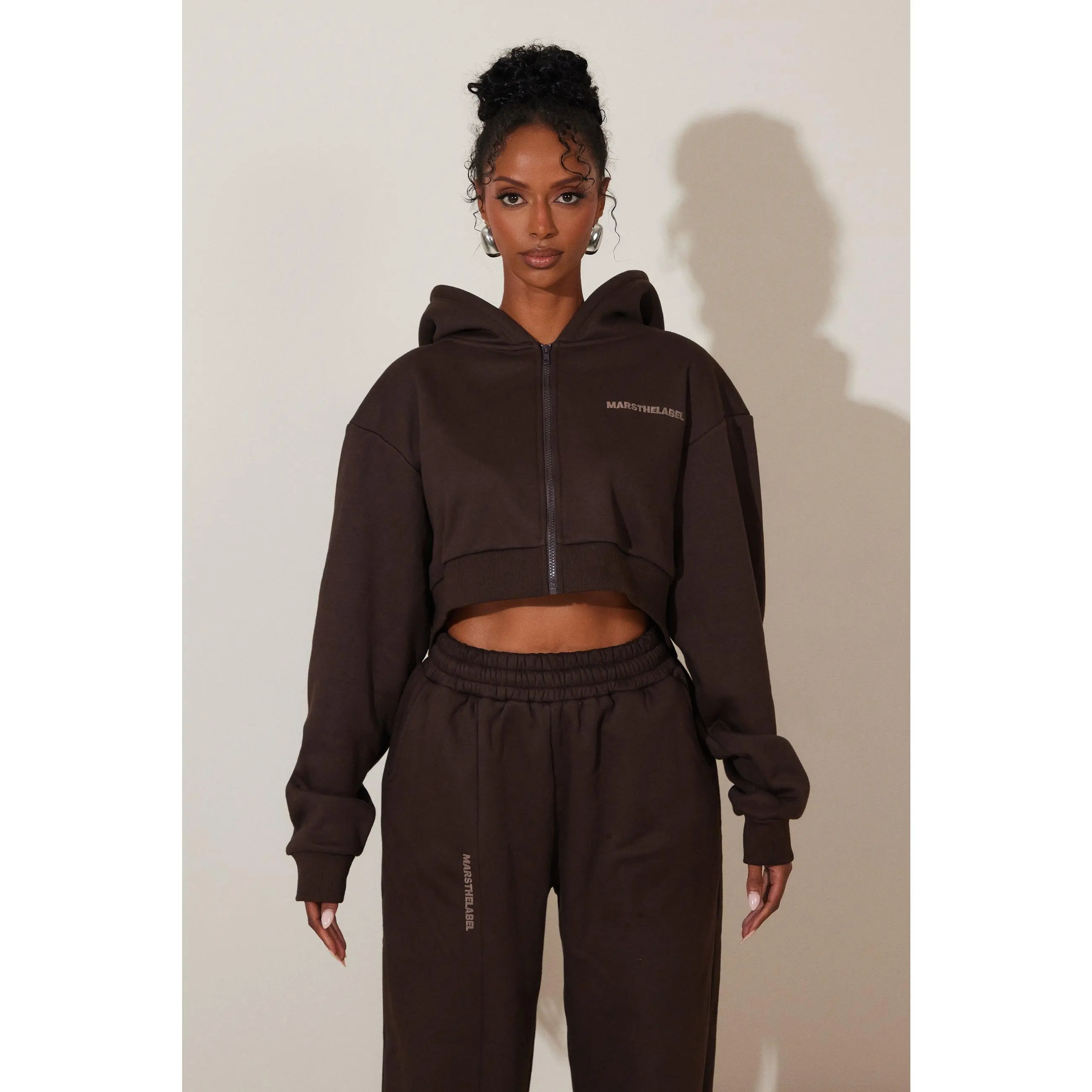 The Essentials Cropped Jacket - Brown