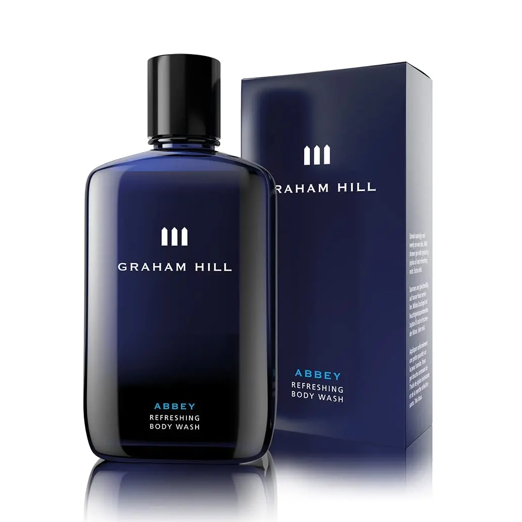 GRAHAM HILL Abbey Refreshing 2 in 1 Hair & Body Wash, 250 ml Moisturizing Mens Shower Gel for Everyday Body Care and Sensitive Skin, Woody- Bergamot Scent, Mens Body Wash and Nurturing Shampoo
