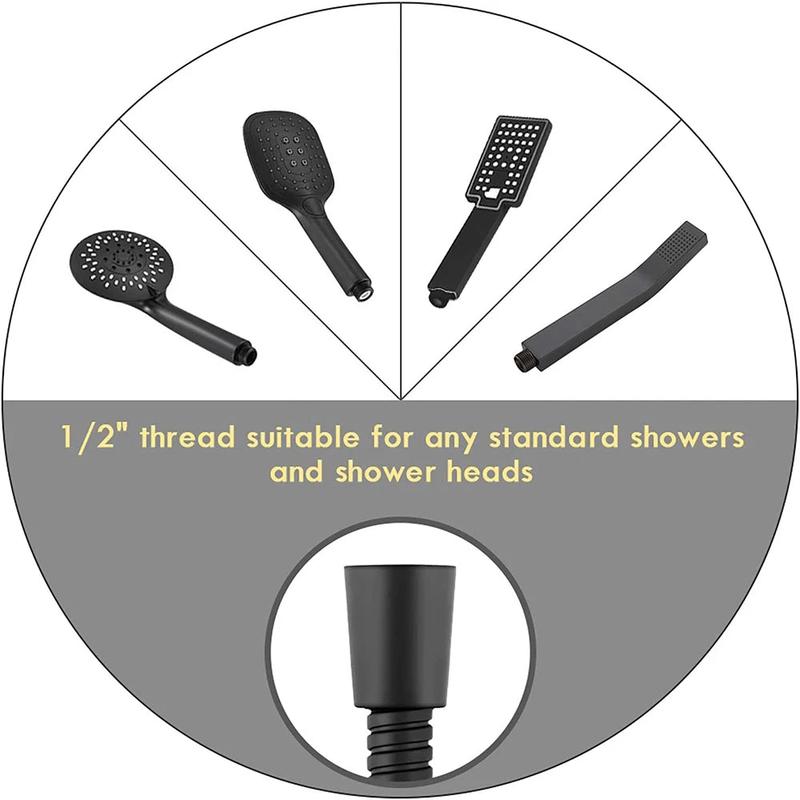 1.5/2M Black SUS 304 Flexible Shower Hose 5