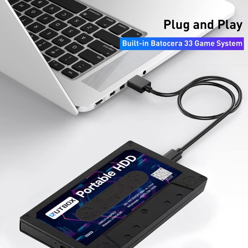 500G Portable External  Hard Drive Disk, Batocera 33 Game System, for Laptop/PC/Windows 5