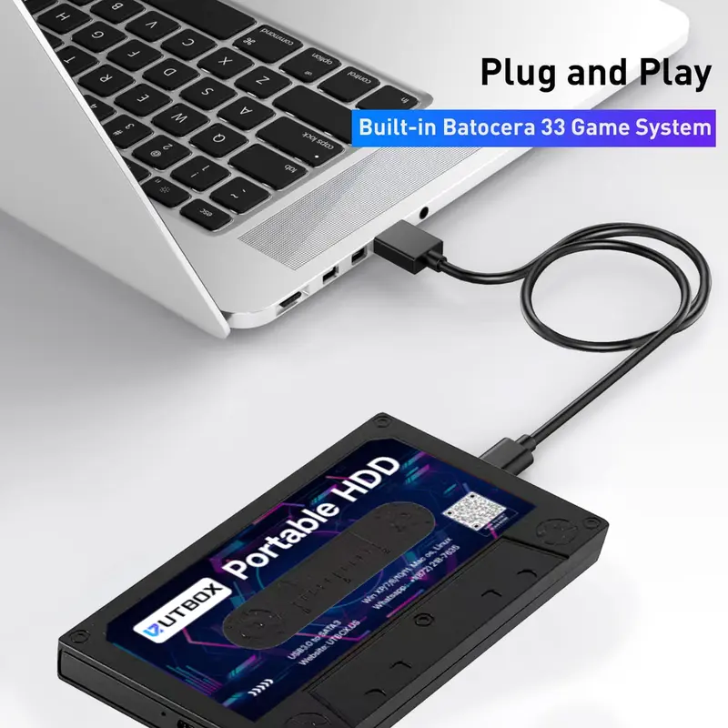 500G Portable External  Hard Drive Disk, Batocera 33 Game System, for Laptop/PC/Windows 5