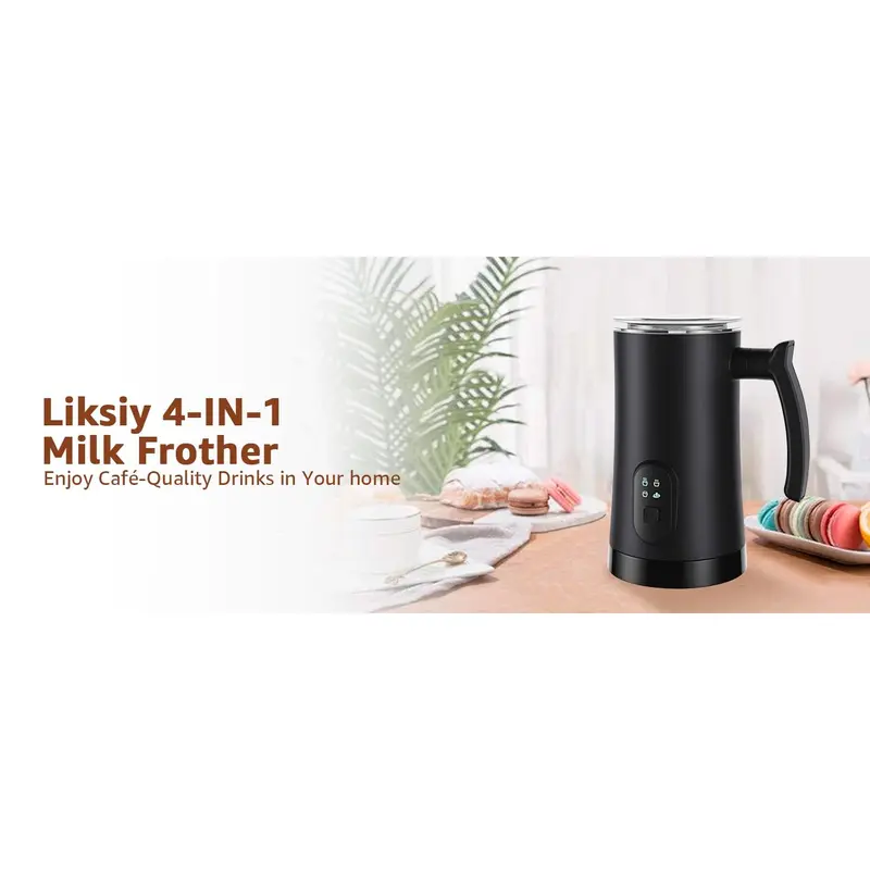 Milk Frother, 4 in 1 Electric Milk Steamer,11.8oz/350ml Automatic Warm and Cold Foam frother for Coffee, Latte, Macchiato, Cappuccino, Hot Chocolate 6