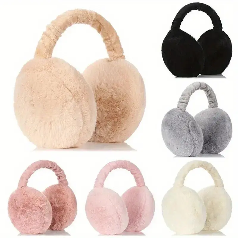 Winter Fluffy Ear Muffs Earmuffs for Women - Plush Warm Soft Ear Covers - Adjustable -Comfortable & Stylish - Multiple Colours