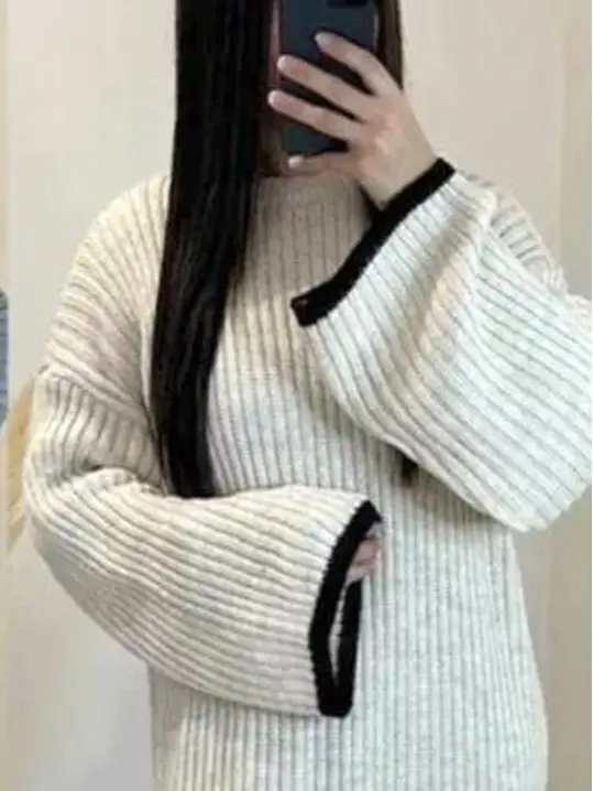 Ladies Women's Girls Long Sleeve Blanket Stitch Cable Knitted Maxi Dress Round Neck Ribbed Cable Knit Winter Wear Long Dress 2