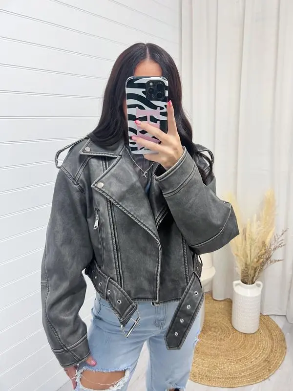 New Oversized faux leather biker jacket-3 colours Womenswear Coats Womenswear Coats