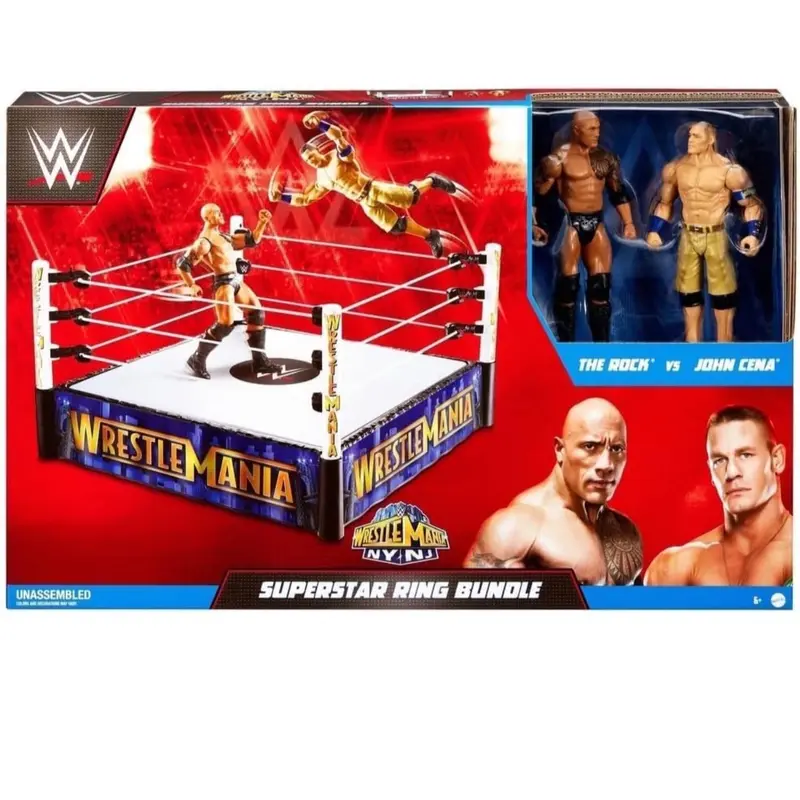 Superstar Ring & Figures Playset - Rock vs John Cena 0