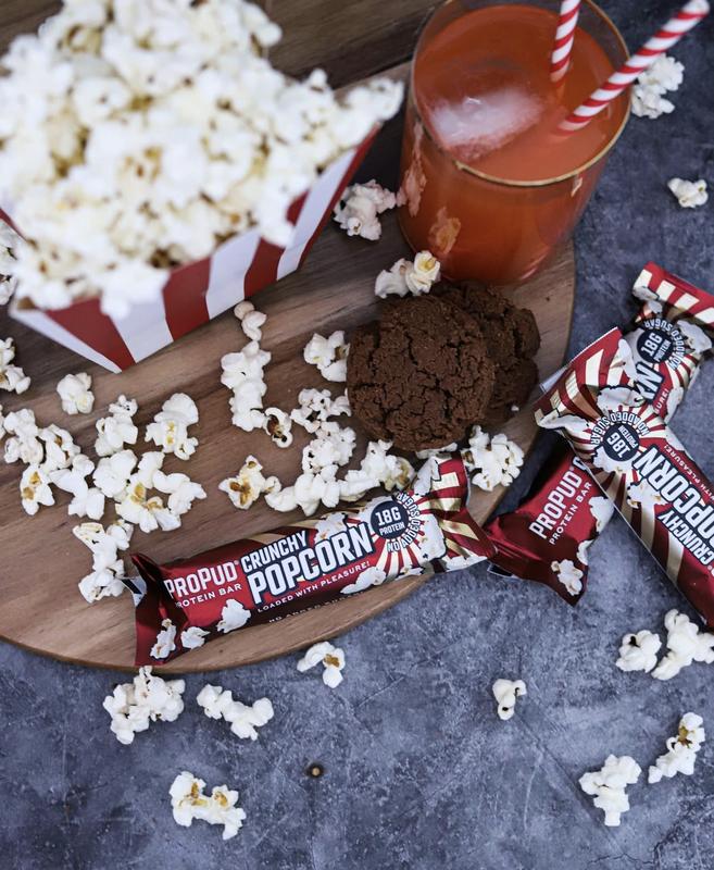 ProPud Crunchy Popcorn High Protein Bar 18g Protein (12x55g), Topped With Crispy, Roasted Corn And Covered With Milk Chocolate, No Added Sugar, Perfect Pre and Post Workout Nutrition 3