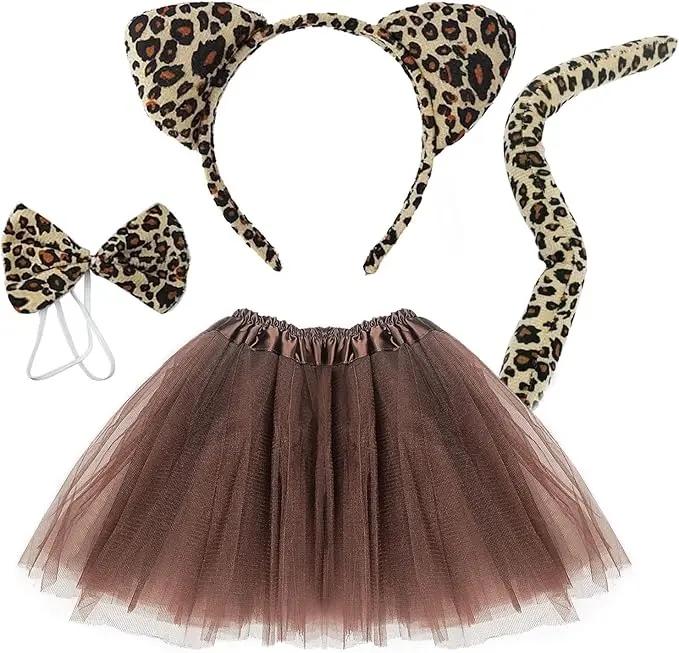 Leopard Ears Headband Set for Toddler Kids Halloween Costume Accessories