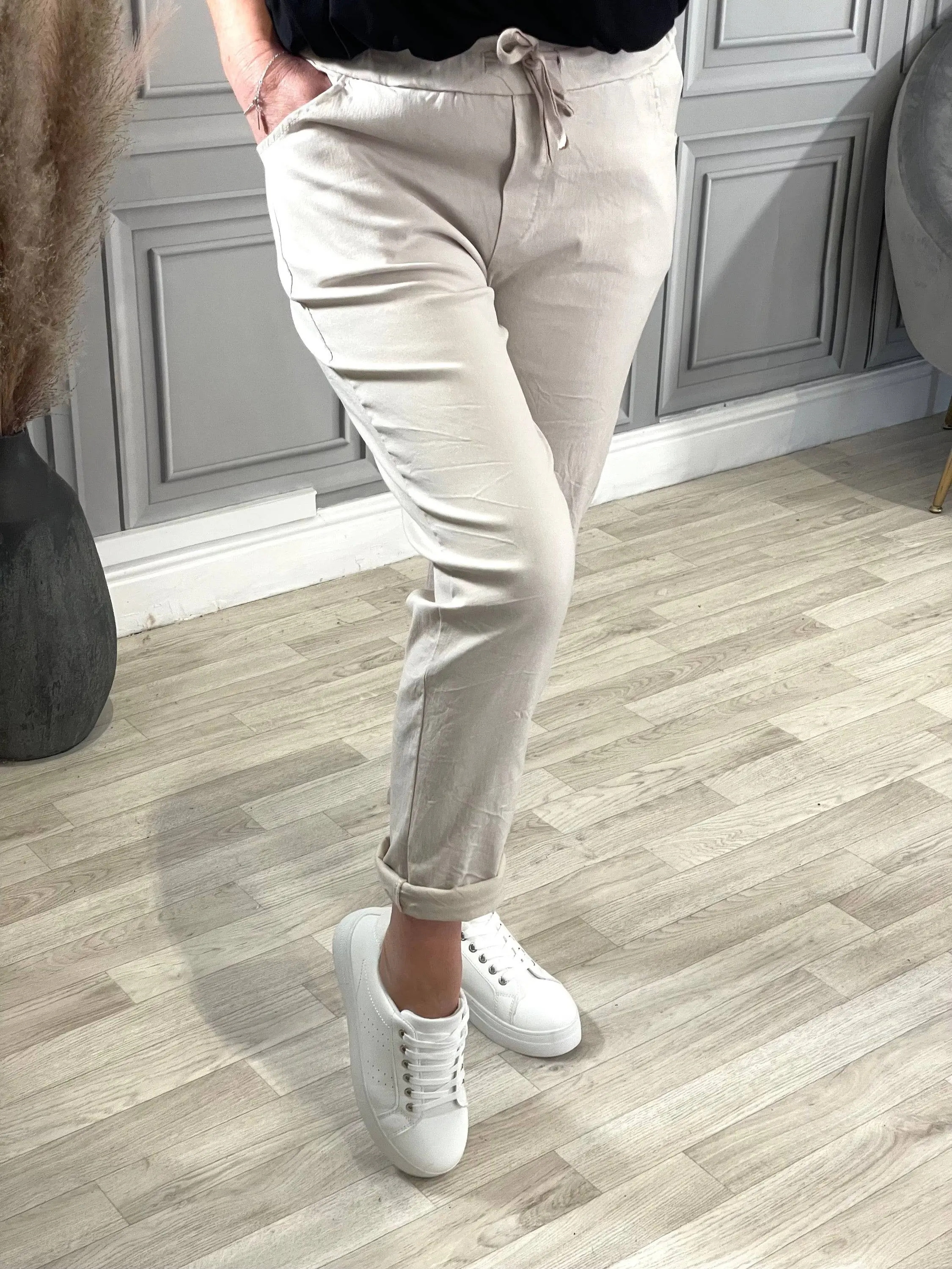 Julia Stretch Magic Trousers Essential Pants regular Curve  size 8-22 Sand