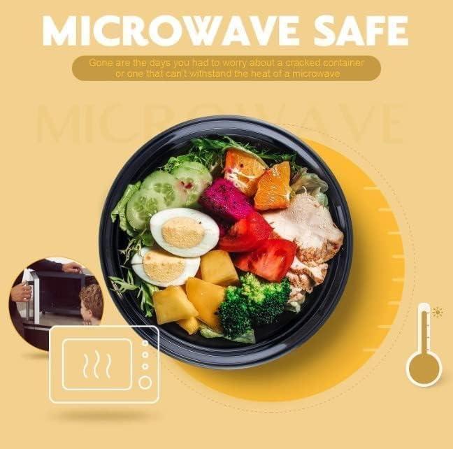Efforias Round Plastic Meal Prep Containers (10 Pack, 32oz) - Reusable BPA Free Food Containers with Airtight Lids - Microwavable, Freezer and Dishwasher Safe Kitchen Thick Utensils Storage 3