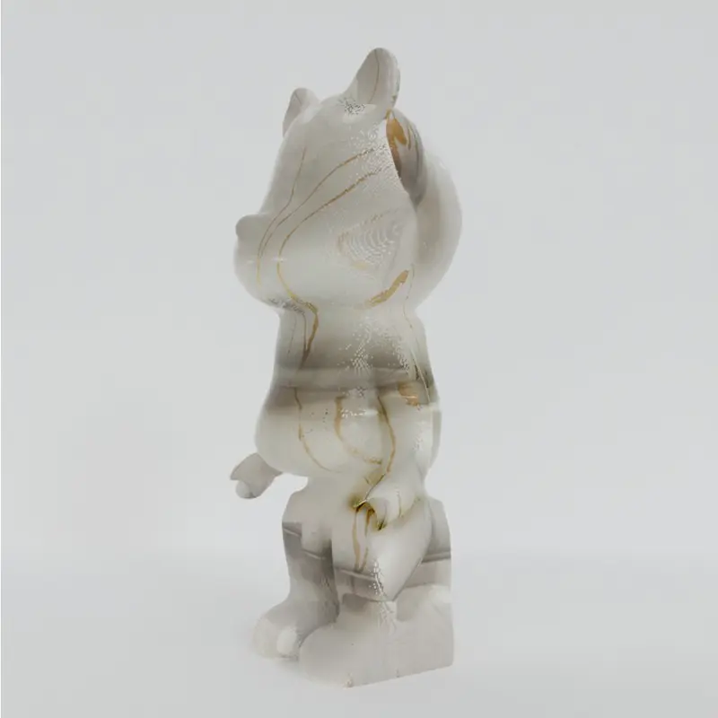 White & Gold Marble 50cm Bear 3