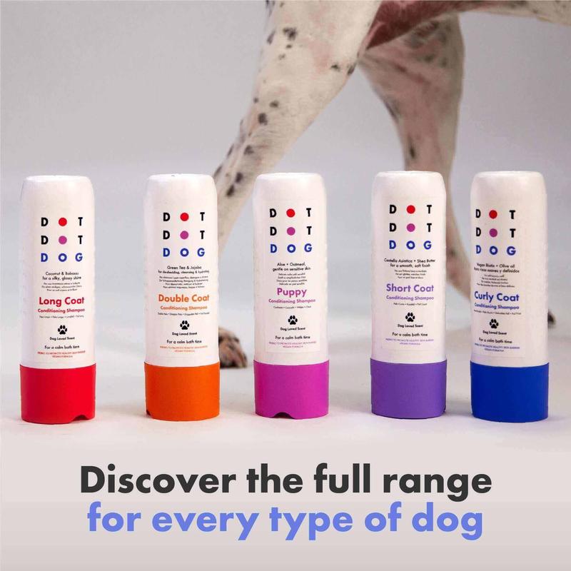 DotDotPet Deshedding Shampoo for Double Coat Dogs | Vegan, Oatmeal & Prebiotic | Sensitive Skin & Calming Scent | 280ml 8