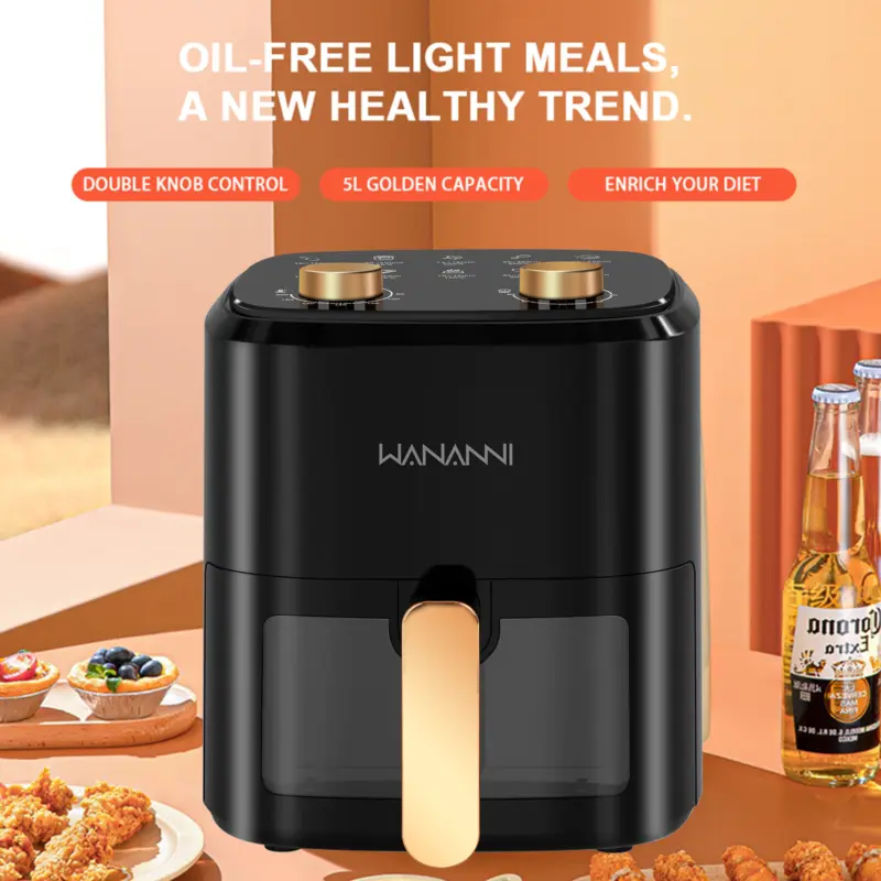 5L Air Fryer transparent New Large Capacity Touch Screen Multifunction mini oven 4