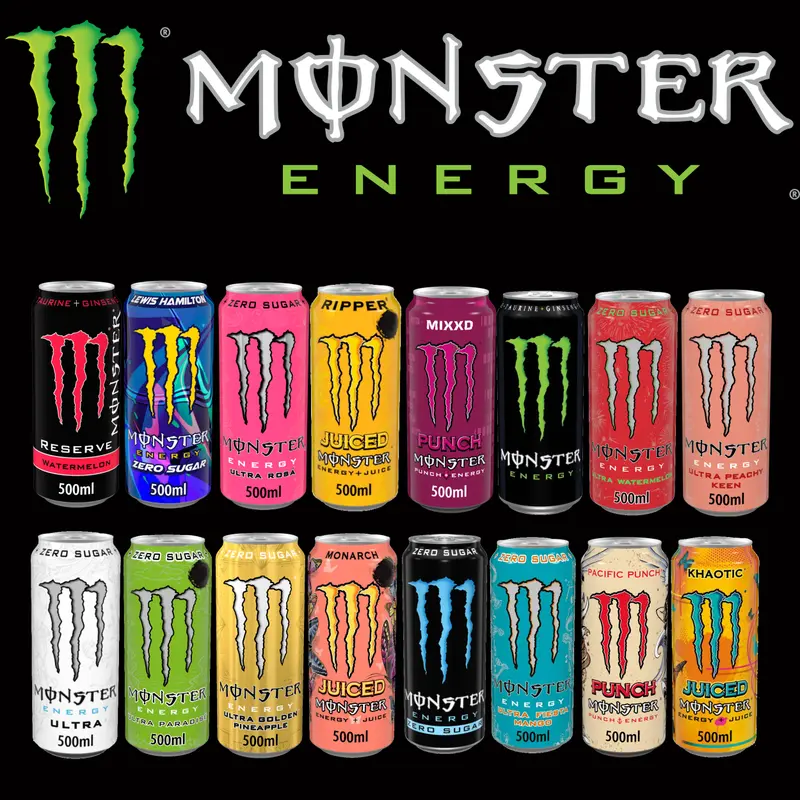 Monster Energy Single Can - Upto 26 Flavours to chose from! - Bad Apple, Monarch, Khaotic, Rosa, Aussie Lemonade & More 0