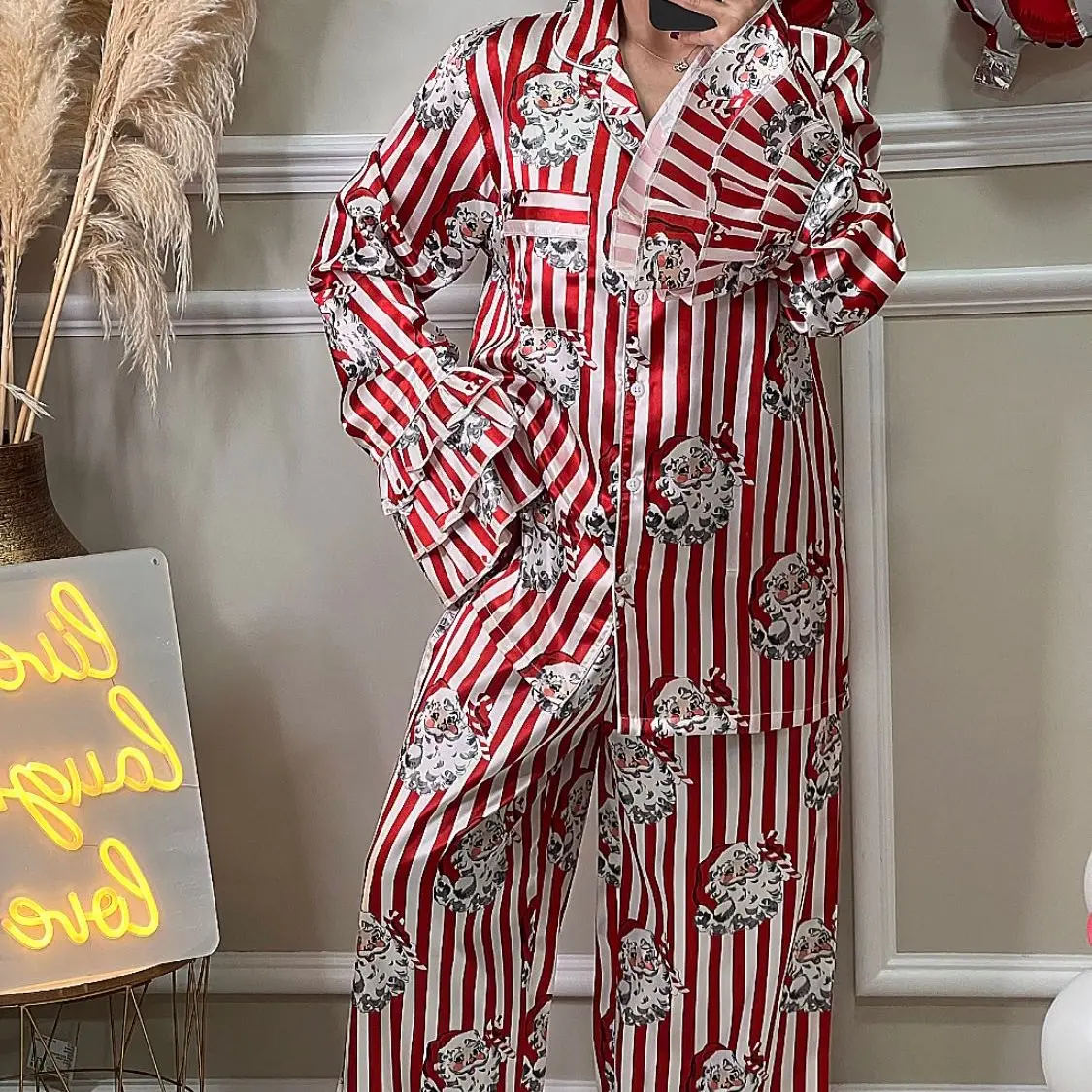 VICTORIAROSE Santa Christmas Claus PJS & VR xxl scrunchie uk UK 6-24