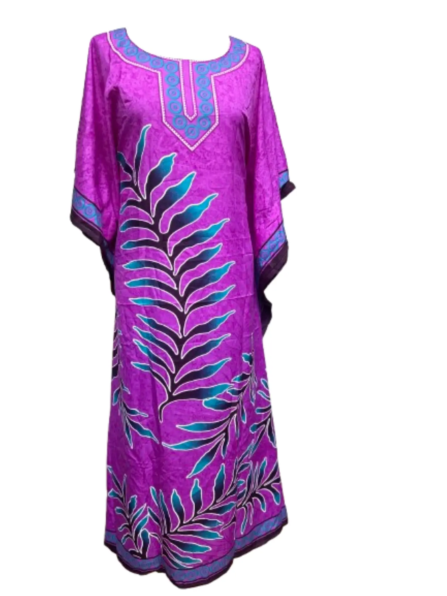 Women's Plus Size Kaftan Beach Cover Up Lounge Wear Casual Bohemian Boho Dress Paisley Polyester - Robes, Tunic