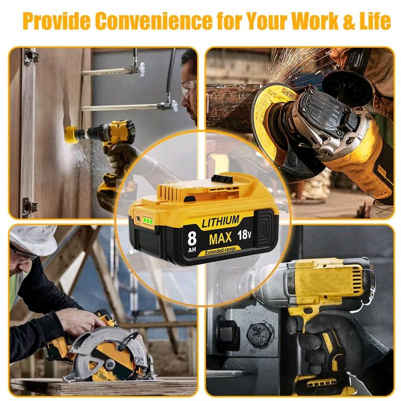 DEWALT DCB182 18V 8.0Ah XR Li-ion Slide Battery for Power Tools 4