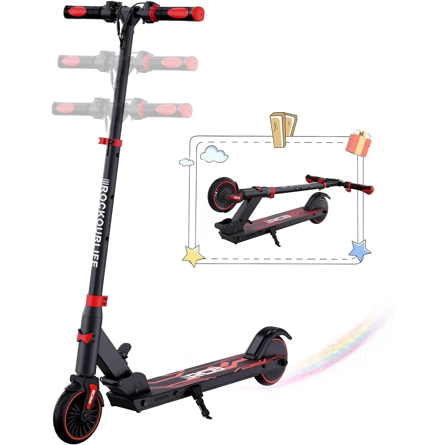 RCB R15 Kids Electric Foldable Scooter - 20 km/h Maximum Speed, 250W Peak Power super fast