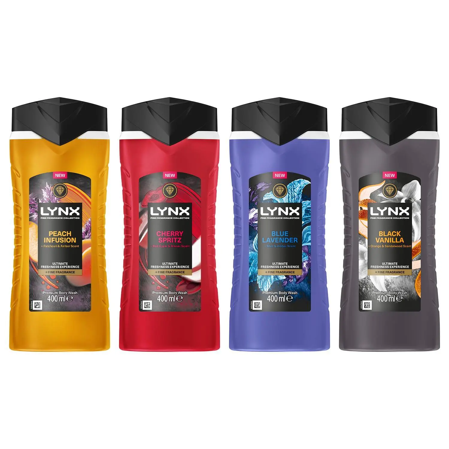 Lynx Premium Body Wash with 12Hrs of Freshness 400ml, 3 Pack, Select Your Fragrance