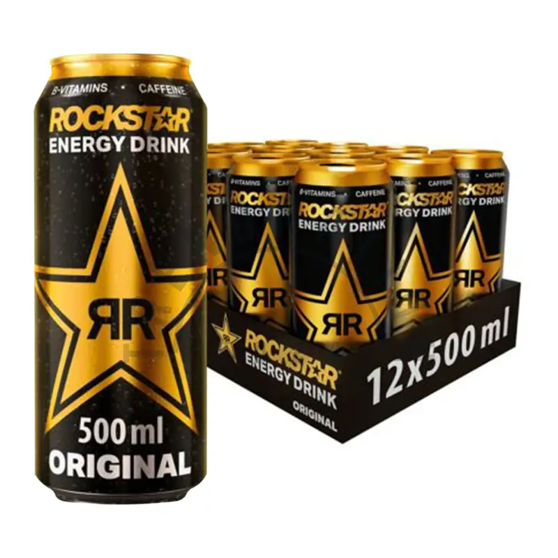 Rockstar Energy Drink Energy & Mental Caffeine Vitamin B Boost 12 x 500ml 1
