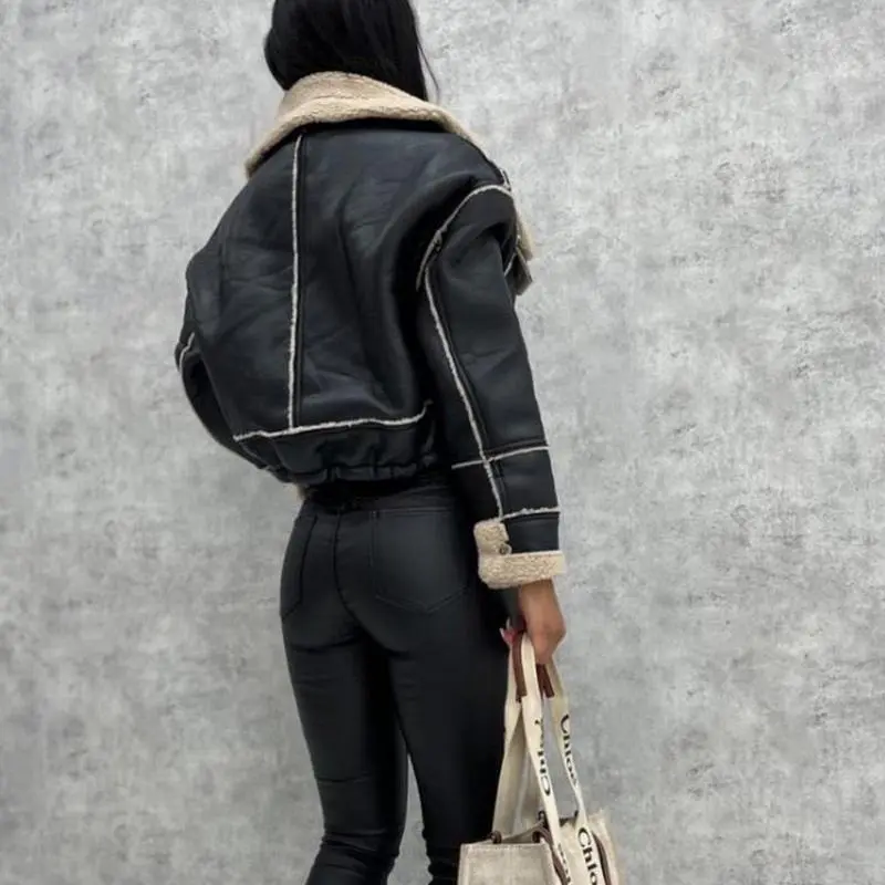 【2024】Autumn and winter  zipper thick coat warm fashion with the same popular coat 1