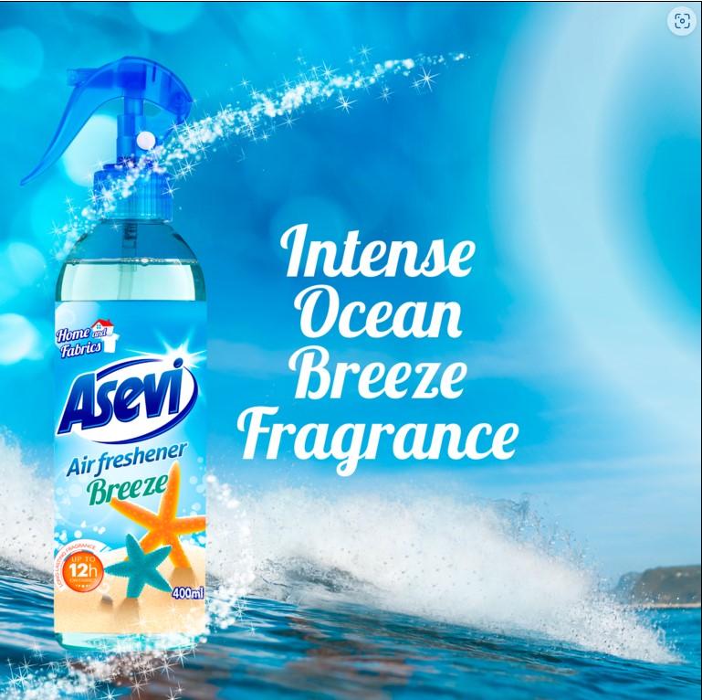 Asevi Home Room Air And Fabric Freshener Breeze Long Last Fragrance Spray 400ml 2