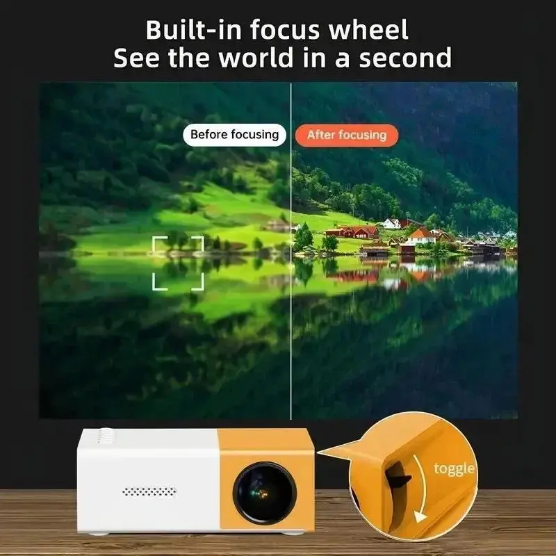 YG300 Smart Projector WiFi Auto Focus Bluetooth Android LED HD Projector for 1000 Lumens Home Cinema Outdoor Portable Projector 8