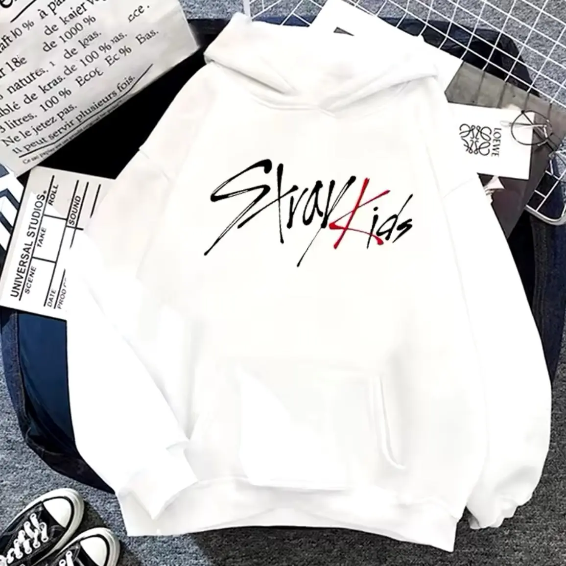 Aesthetic stray kids Hoodies Casual Hip Hop Streetwear Sweatshirts Hoody Men Long Sleeve Hoodie harajaku