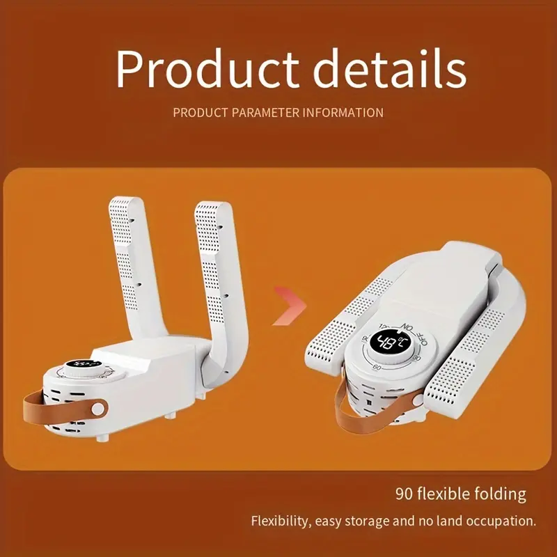 1pc American Standard Shoe Dryer, Foldable Hot Air Circulation, 110V Plug-in for Wet, Stinky, and Cold Weather Shoes 6