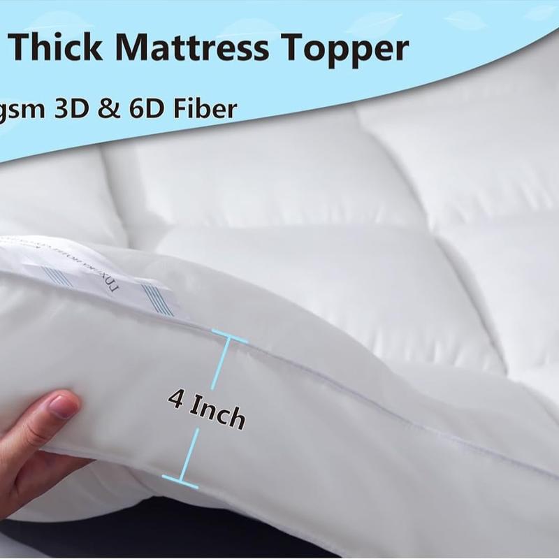 Best Hotel Quality Mattress Topper 10cm / 4 Inches Extra Thick Deep Toppers Single Double King Super King size Comfy Bed Pad 6