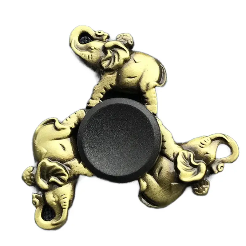 Fidget Finger Spinner Antique Brass Color Alloy Metal Hand Spinner Stress Relief Decompression Toy For Kids Adults Funny Gifts Multicoloured 6