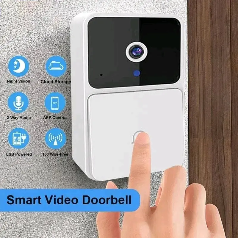 Intelligent Wireless Remote Video, High-Definition Night Vision Doorbell, WiFi Rechargeable Safety Doorbell Camera, Two-Way Call, Photo, Recording, Application Control, For Home Safety 1