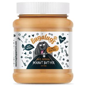 Bugalugs Peanut Butter for Dogs - 100% Roasted Peanuts - 340g Pack - Made in the UK