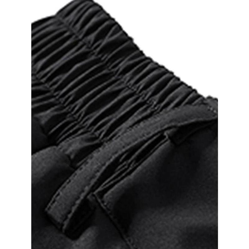Men's Solid Zipper Pocket Thermal Lined Pants, Regular Fit Casual Comfy Warm Trousers for Fall & Winter, Men's Bottoms for Daily Wear 3