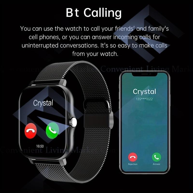 Product Introduction of Men's & Women's Smart Watch: Track Calories, Heart Rate, Sleep, Blood Pressure & More! Compatible With Android & IOS. Devices Wearable Smartphone( non-watertight) 2