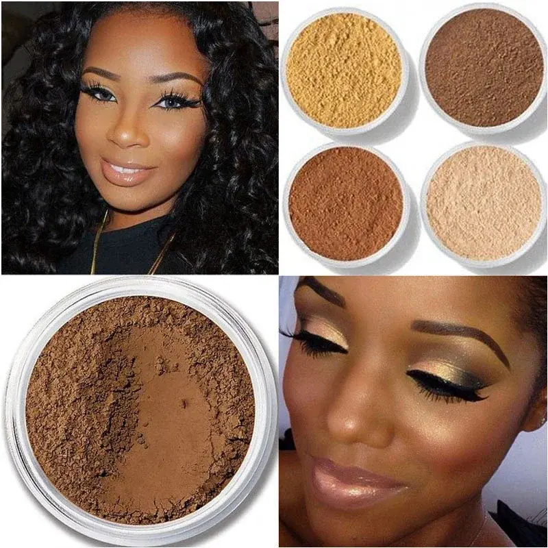Makeup Loose Setting Powder Matte Mineral Oil-control Long-lasting Face Concealer Finishing Bronzer Contour For Black Dark Skin beauty  tools concealer  s