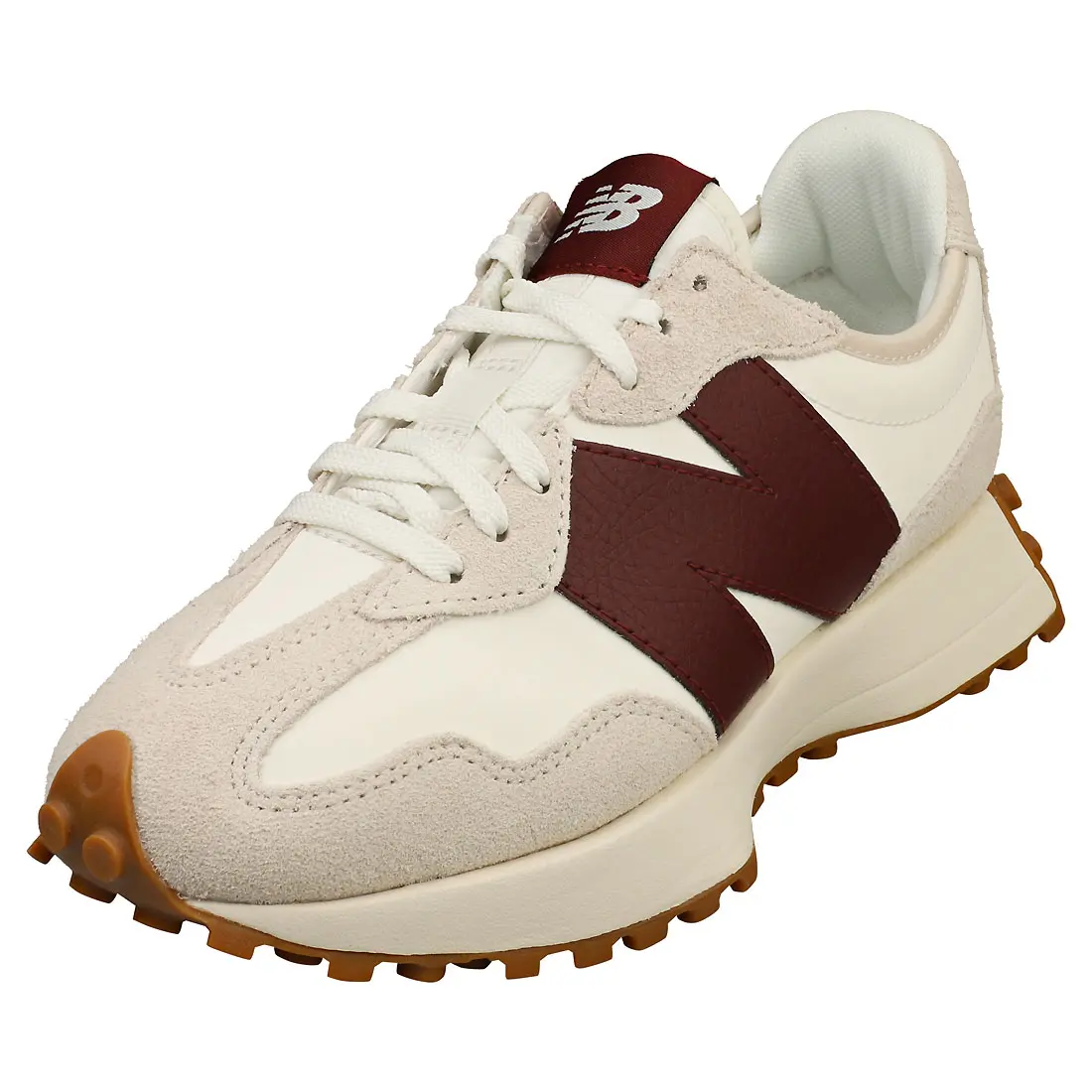 New Balance 327 Womens Fashion Trainers in White Burgundy - MPN: WS327KA