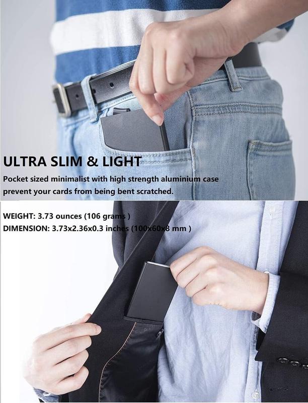 Metal RFID Blocking Card Holder Credit  Minimal Slim Mens Money Men Pocket 2