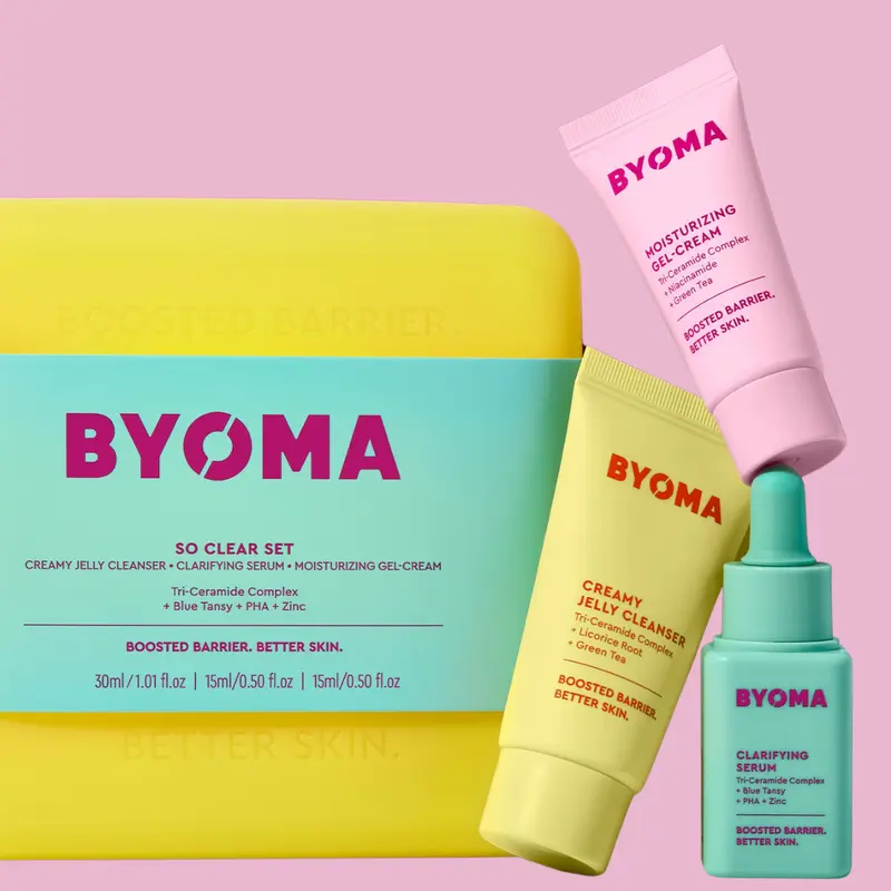 BYOMA Clarifying Starter Kit - Mini Cleanser 30ml + Mini Light Cream 15ml + Mini Clarifying Serum 15ml 1