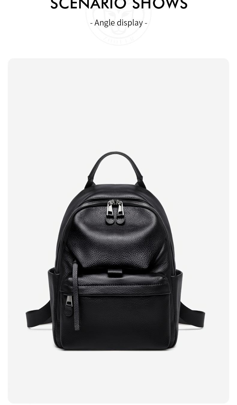 Product Introduction of This Stylish And Minimalist Large-Capacity Women'S Backpack Made of Top-Layer Cowhide Is Perfect for Commuting, Work, And Vacations. 5
