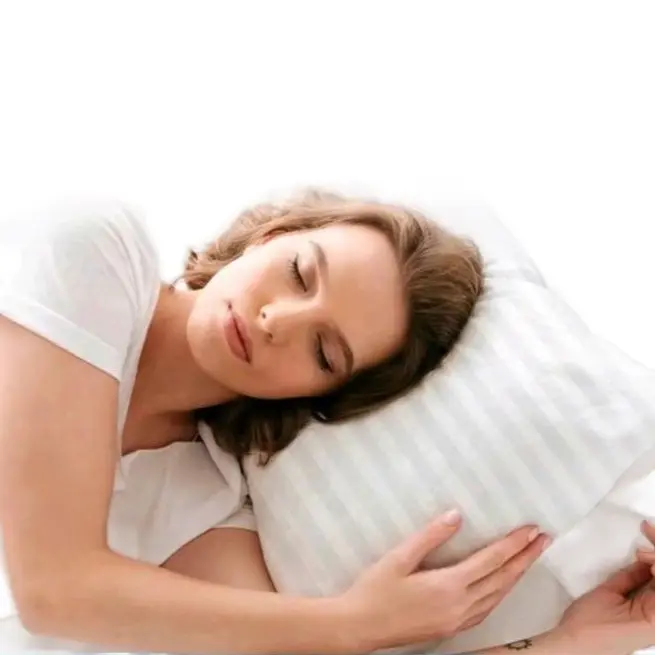 BHS Stripe Bounce Back Pillows Set of 2 - Hotel-Quality Blended Cotton, Medium Support for Back and Side Sleepers 4