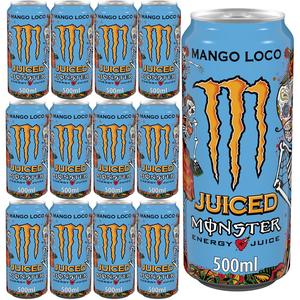 Monster Mango Loco Energy Drink Can 500ml - Pack of 12 - Huge Saving Clearance Deal, Clearance Bundles Beverage Sport