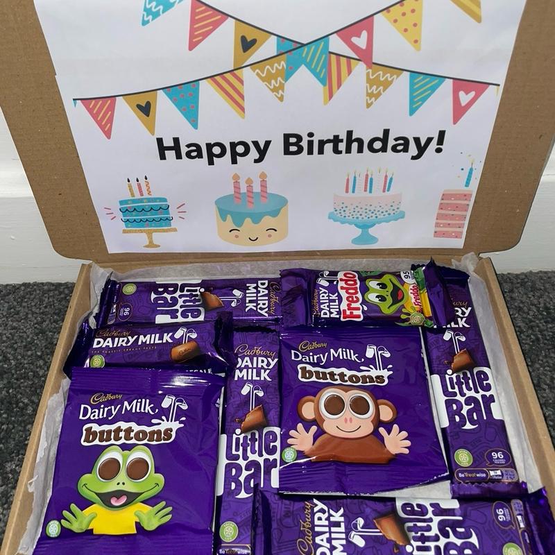 Small Cadburys Dairy Milk Letter Box Hamper Personalised Gift or Snack or Dessert Chocolate Bonbon Soft 1