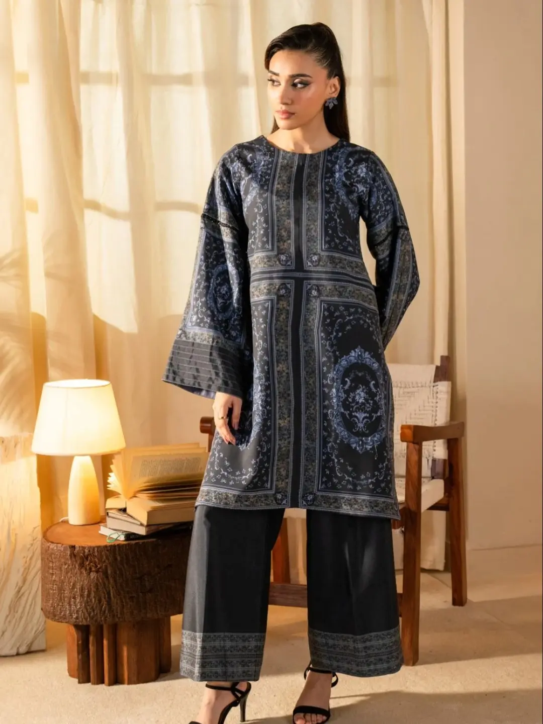 Raw silk co-ord ready to wear dress by Maryum and Maria
