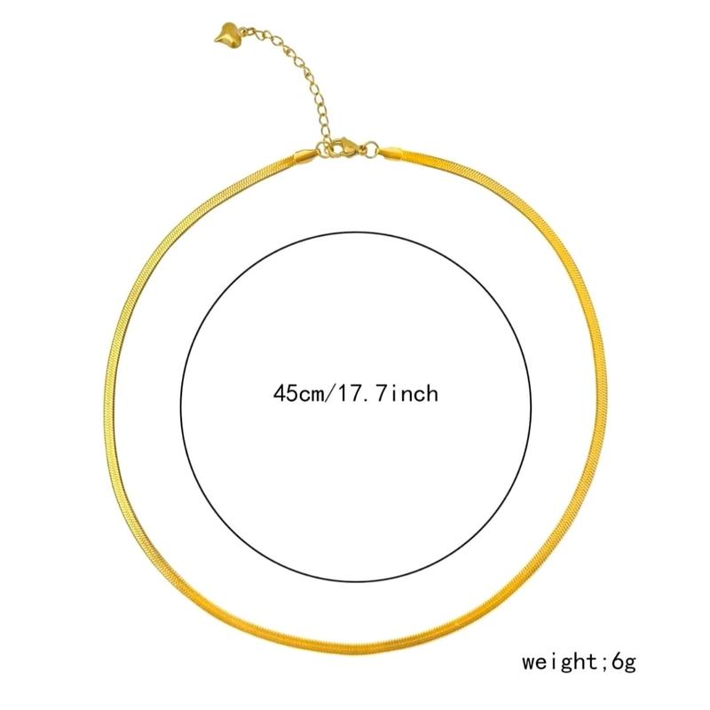GJ Stainless Steel Snake Chain - Fashion Necklace for Women 2
